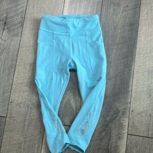 Light blue Athleta Girl Infiniti Capri